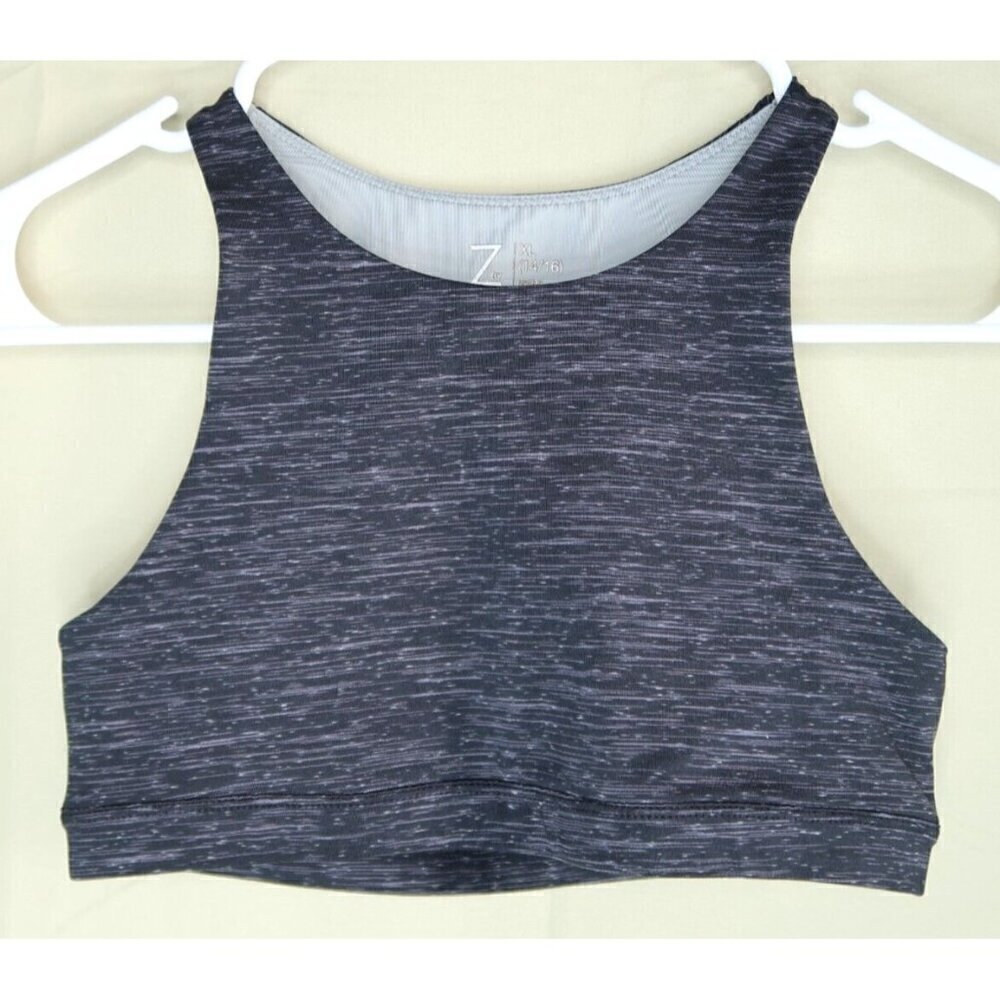 Z by Zella Sport Bra Dark Heather Gray Lined Girl's Size XL EUC
